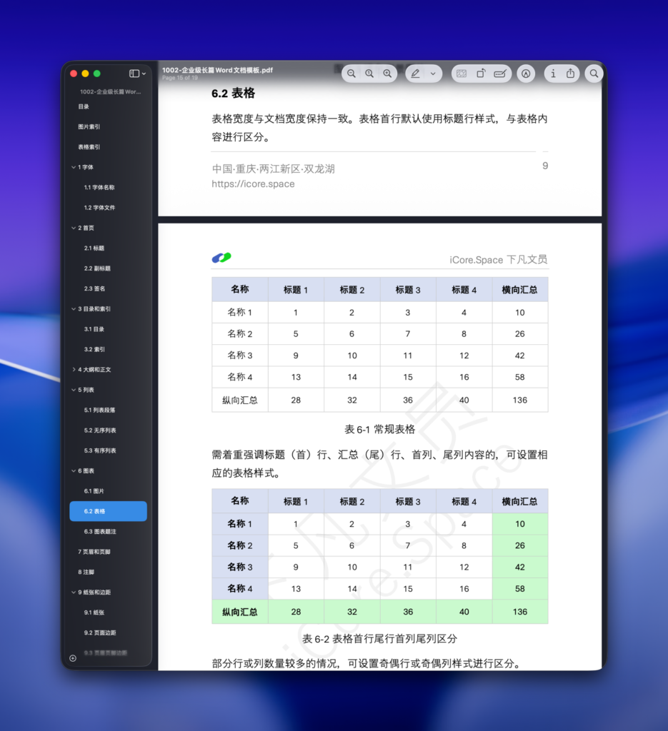 企业级长篇Word文档模板